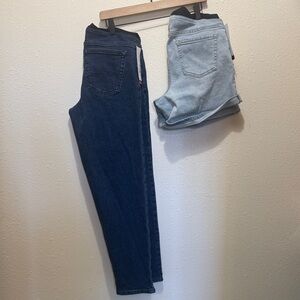 Isabel Blue and Light Blue Maternity Denim Jeans & Shorts, Size 2